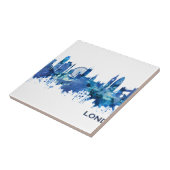London England Skyline Blue Tegeltje (Zijkant)