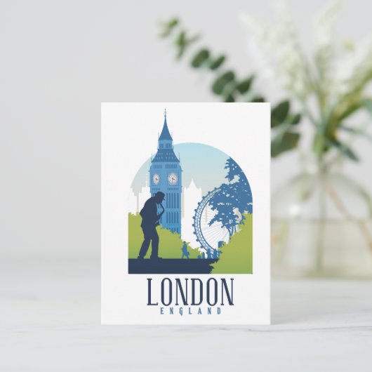 London England Skyline Briefkaart (Staand voorkant)