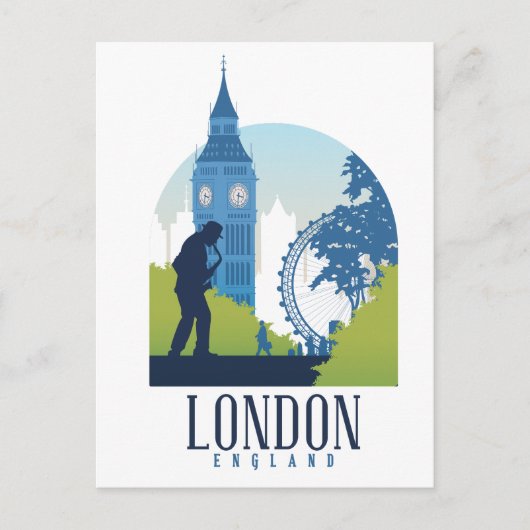 London England Skyline Briefkaart (Voorkant)