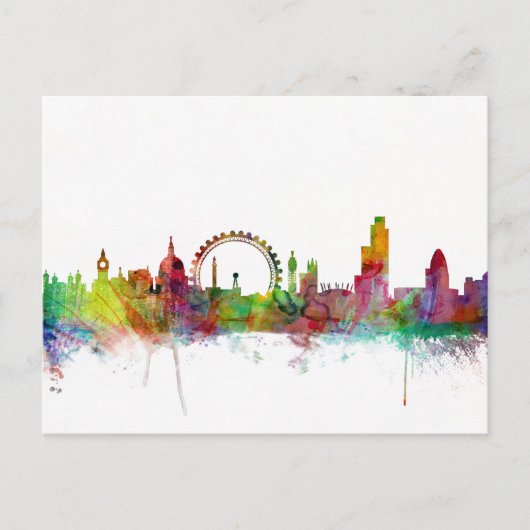 London England Skyline Briefkaart (Voorkant)