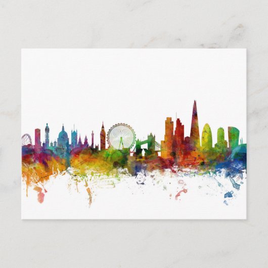 London England Skyline Briefkaart (Voorkant)