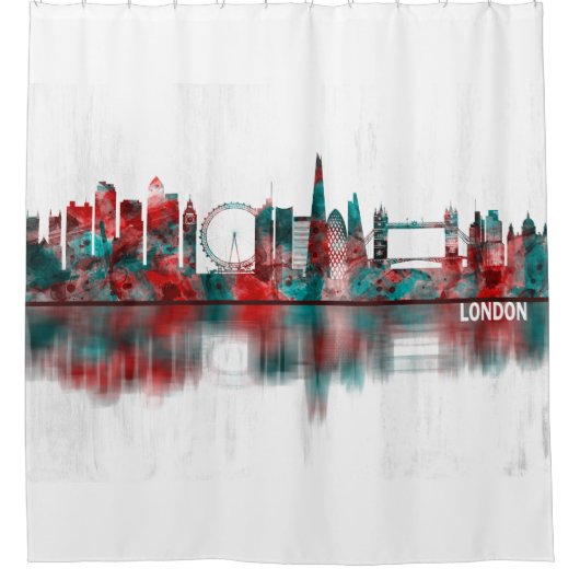 London England Skyline Douchegordijn (Voorkant)