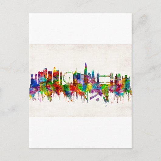 London England Skyline Feestdagenkaart (Voorkant)