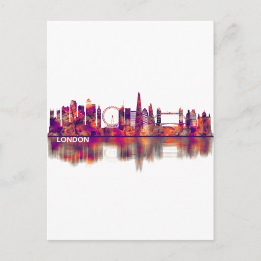 London England Skyline Feestdagenkaart (Voorkant)