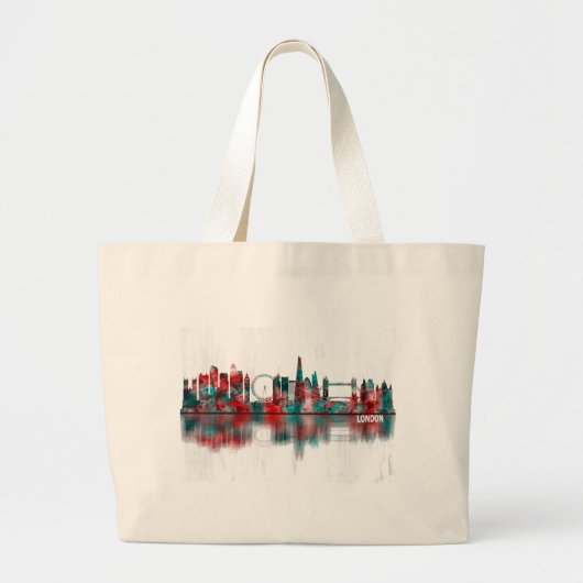 London England Skyline Grote Tote Bag (Voorkant)