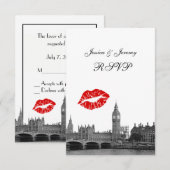 London England Skyline Kiss BW RSVP #2 (Voorkant / Achterkant)