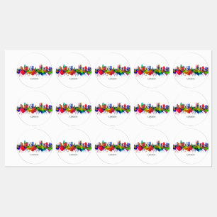 London England Skyline Labels