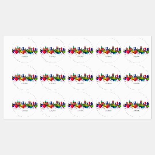 London England Skyline Labels (Vel)