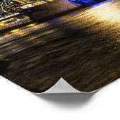 London England Skyline Night Poster Bridge (Hoek)