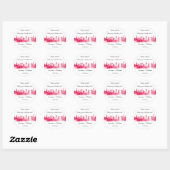London England skyline Pink Favors Weddings Ronde Sticker (Vel)
