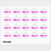 London England skyline Pink Favors Weddings Square Vierkante Sticker (Vel)