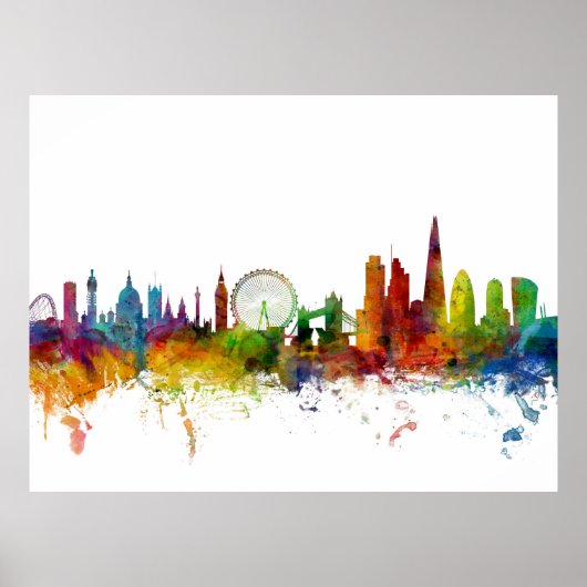 London England Skyline Poster (Voorkant)