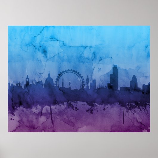 London England Skyline Poster (Voorkant)
