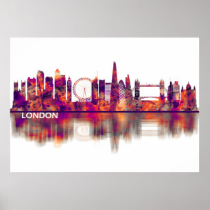London England Skyline Poster