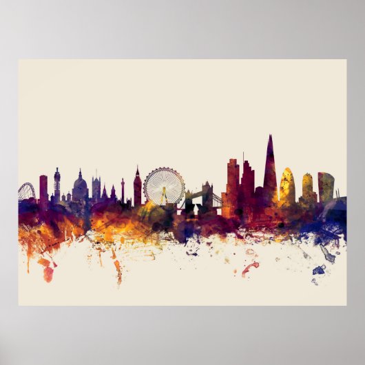 London England Skyline Poster (Voorkant)