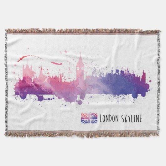 London England Skyline Splash Deken (Voorkant)