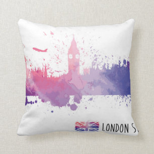 London England Skyline Splash Kussen