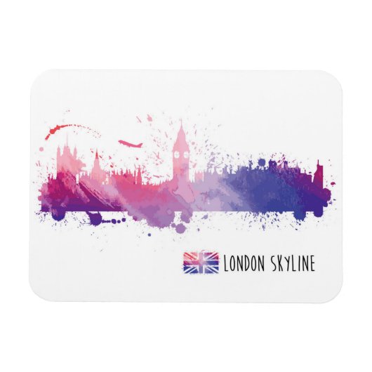 London England Skyline Splash Magneet (Horizontaal)