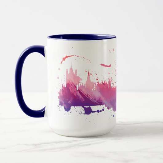 London England Skyline Splash Mok (Links)