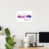 London England Skyline Splash Poster (Thuiskantoor)