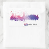 London England Skyline Splash Rechthoekige Sticker (Tas)