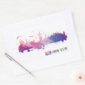 London England Skyline Splash Rechthoekige Sticker (Envelop)