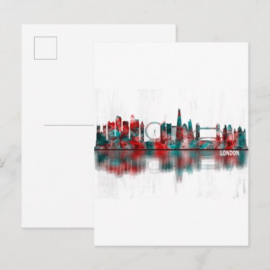 London England Skyline Uitnodiging Briefkaart (Voorkant / Achterkant)