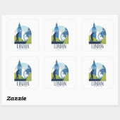 London England Skyline Vierkante Sticker (Vel)