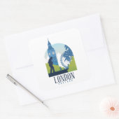 London England Skyline Vierkante Sticker (Envelop)