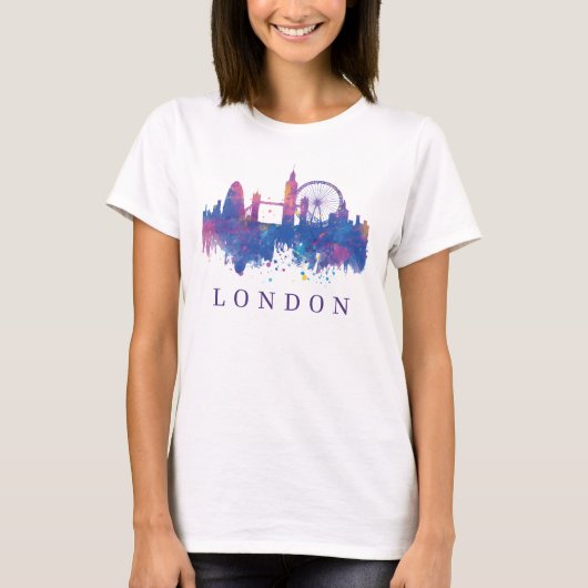 London England Souvenir Skyline Design T-shirt (Voorkant)