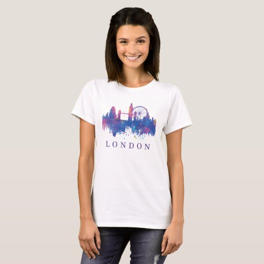 London England Souvenir Skyline Design T-shirt (Voorkant volledig)