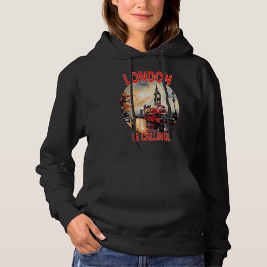 London England Souvenir Tourist Hoodie (Voorkant)