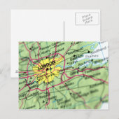 London, England Street Map Briefkaart (Voorkant / Achterkant)
