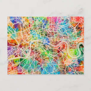 London England Street Map Briefkaart