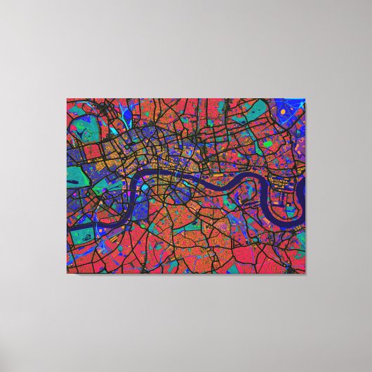 London England Street Map Canvas Afdruk (Voorkant)