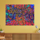 London England Street Map Canvas Afdruk (Insitu (Woonkamer))