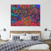 London England Street Map Canvas Afdruk (Insitu (Slaapkamer))