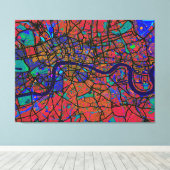 London England Street Map Canvas Afdruk (Insitu (Houten vloer))