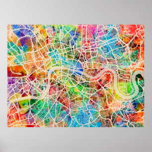 London England Street Map Poster