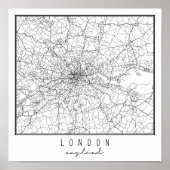 London England Street Map Poster (Voorkant)
