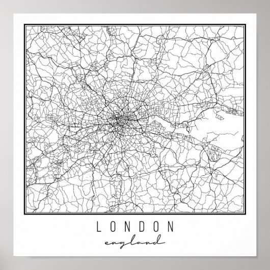 London England Street Map Poster (Voorkant)