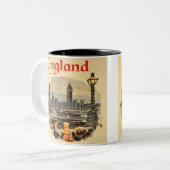 London England  Style Big Ben Tweekleurige Koffiemok (Voorkant links)