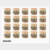 London England Style Big Ben Vierkante Sticker (Vel)