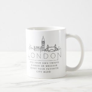 London, England Stylized Skyline   Aangepaste slog Koffiemok