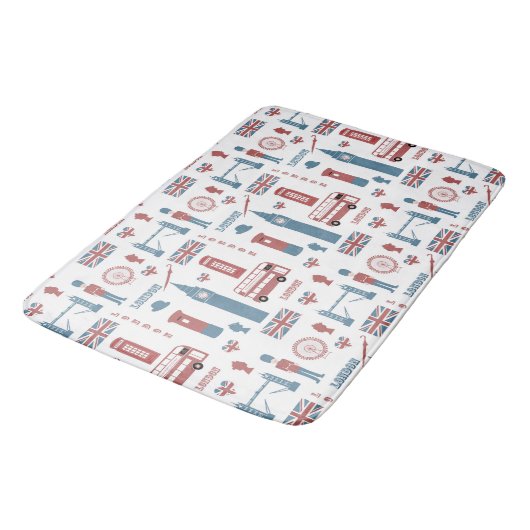 London England Symbols Pattern Bath Mat (Gekanteld)