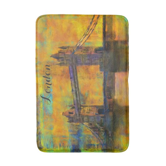 London England Tower Bridge Colorful Abstract Badmat (Voorkant Verticaal)