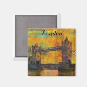 London England Tower Bridge Colorful Abstract Magneet (Voorkant / Achterkant)