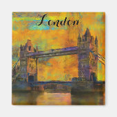 London England Tower Bridge Colorful Abstract Magneet (Voorkant)