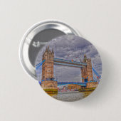 London, England Tower Bridge & Thames River Ronde Button 5,7 Cm (Voorkant /achterkant)