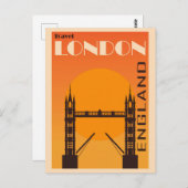 London England  Tower Bridge Travel Briefkaart (Voorkant / Achterkant)
